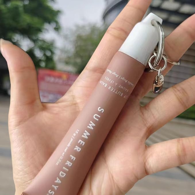 PIAOLGYI Keychain Cap for Summer Fridays,Lip Balm,White(ONLY