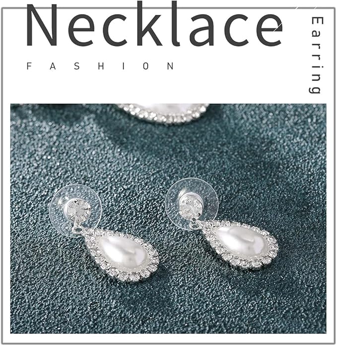 Yean Bride Silver Necklace Earrings Set