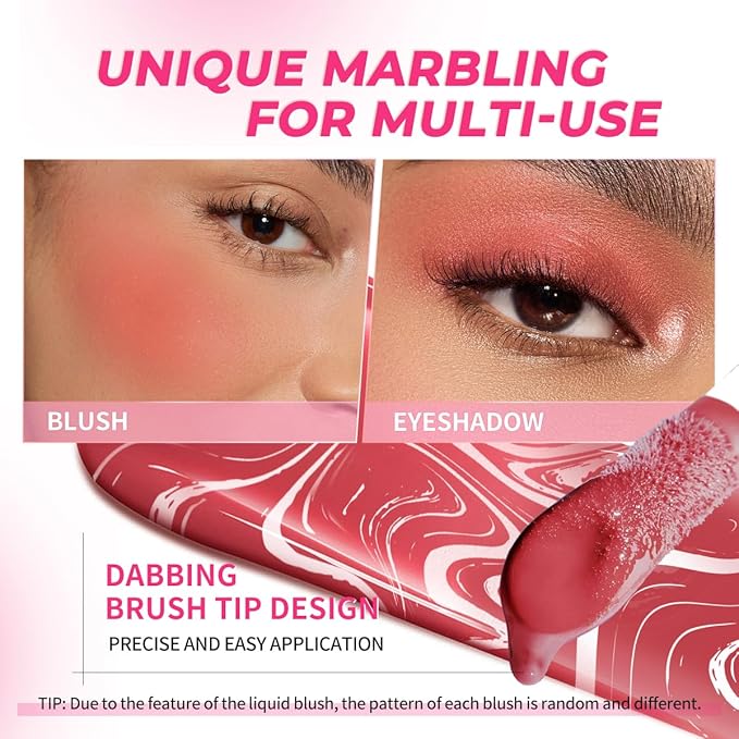 4 Colors Liquid Blush Makeup Kit, Long Lasting Set 4Pcs