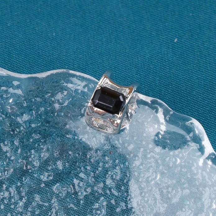 Vintage Crystal Ear Cuff Earrings Black Onyx Cuff