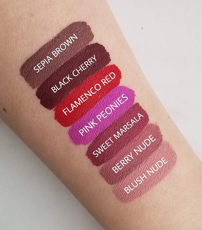 Aromi True Red Matte Liquid Lipstick, Retro Red Lip Color with Blue Undertones, Smudge Proof, Long Lasting, Vegan and Cruelty-free, Handmade (Flamenco Red)