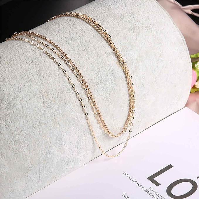 Boho Layered Necklace Choker Gold Lace