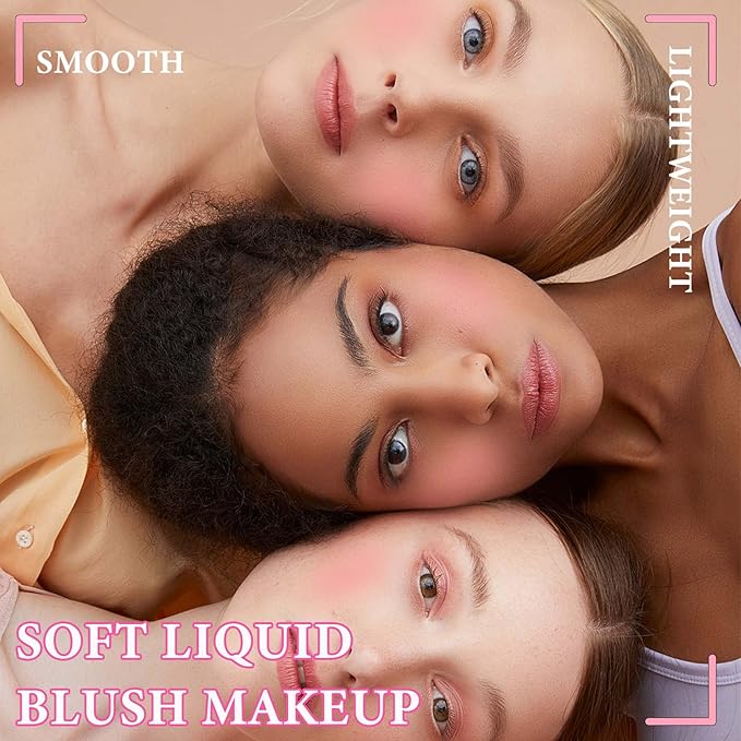 Matte Soft Liquid Blush,Waterproof Long Lasting Moisturizing Velvet Blushes Makeup(#01)