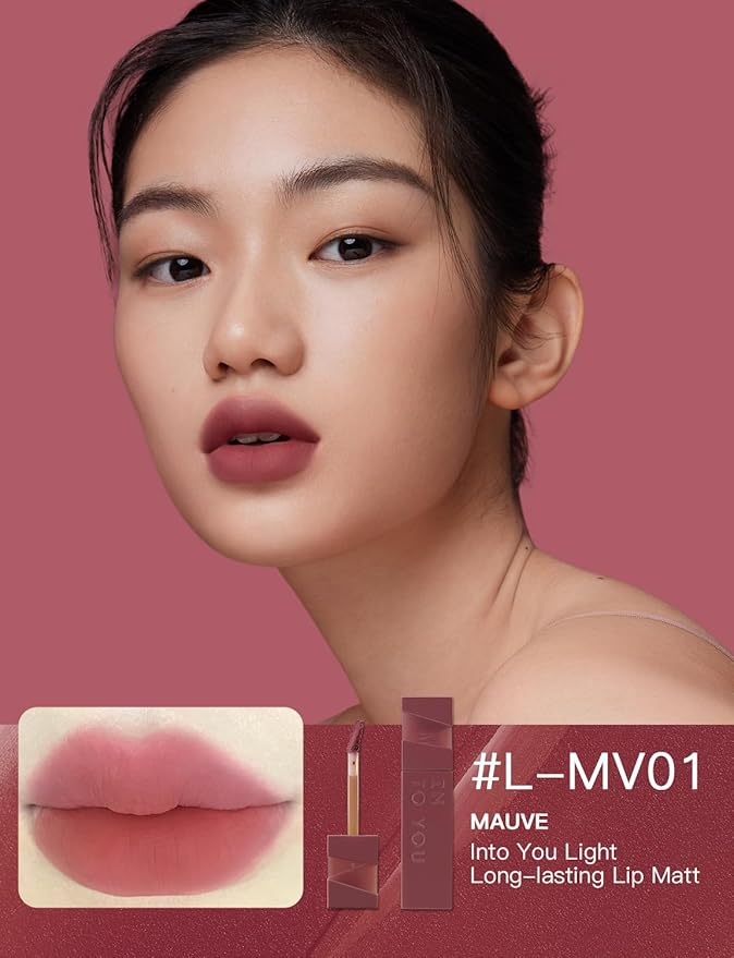 INTO YOU Matte Lipstick Velvet Lip Stain Lip Mud Long Lasting Waterproof Lipstick Lip Gloss Makeup Moisturizing Lipstick for Women(L-Mv01)