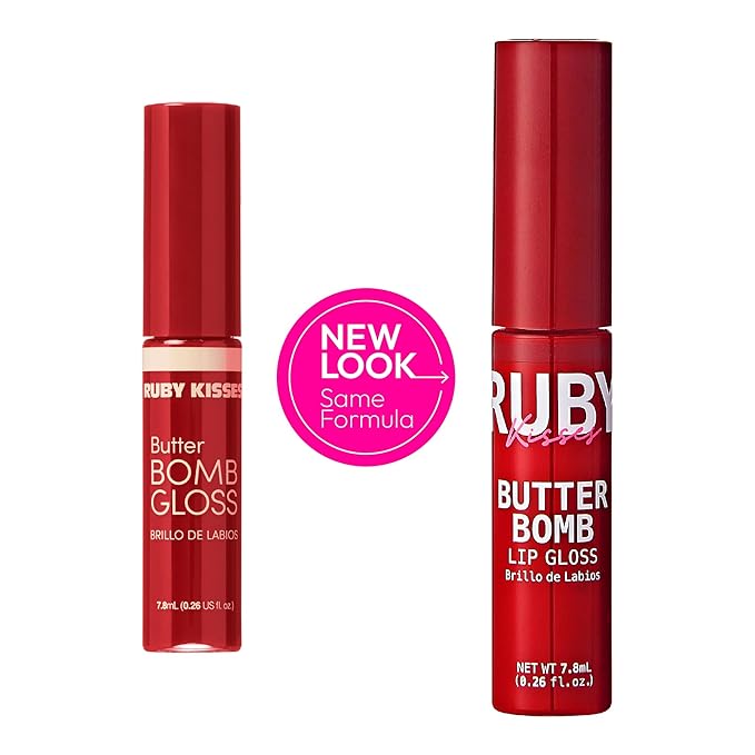 Ruby Kisses Lip Gloss Butter Bomb Gloss Non-Sticky Lip Gloss Vitamin E Natural Nude Lip Makeup - 7.8mL (0.26 US fl.oz) (Cold Blooded)