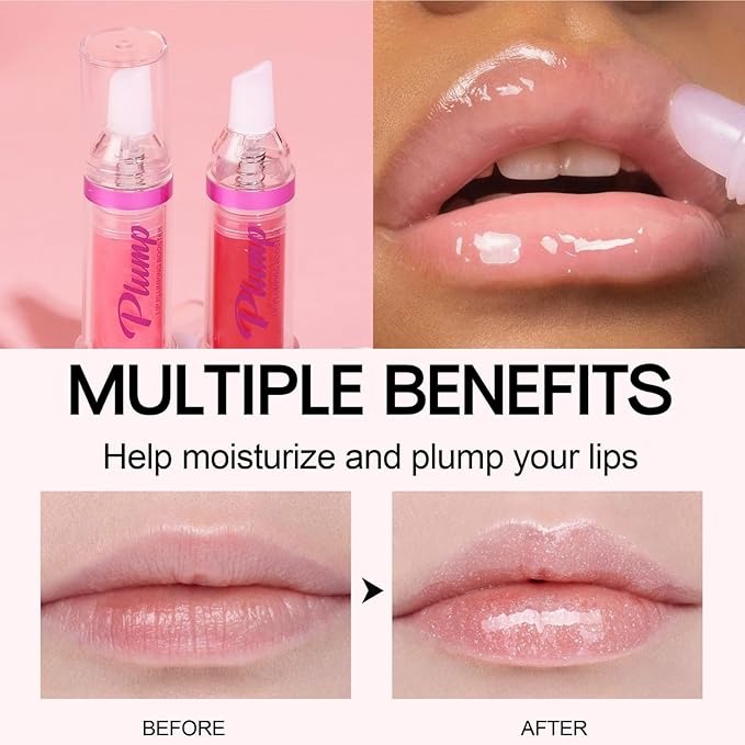 Lip Plumper Gloss,Natural Spicy Lip Plumping
