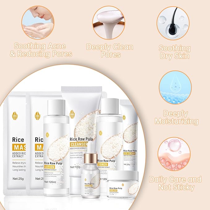 Rice Skin Care Sets For Women, Moisturizing