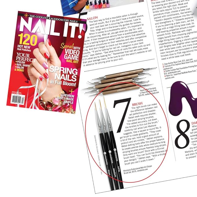 Winstonia striping nail art brushes