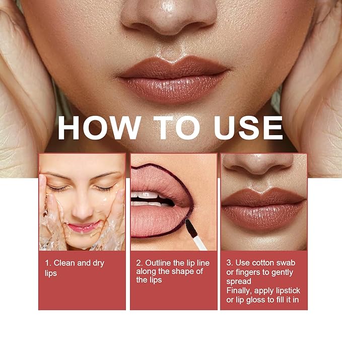 3PCS Peel Off Lip Liner, Lip Liner Tattoo Long