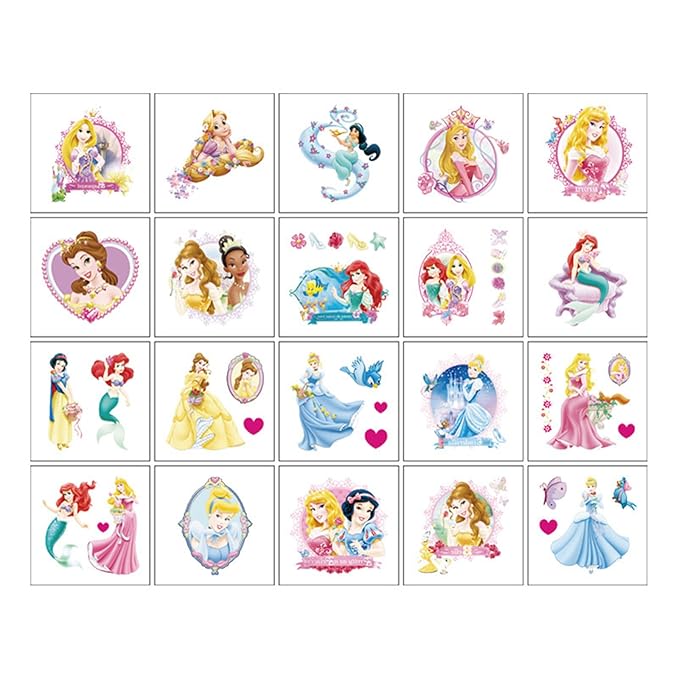 40pcs Princess Temporary Tattoos for Kids,Frozen Princess Party Gifts (Princess)