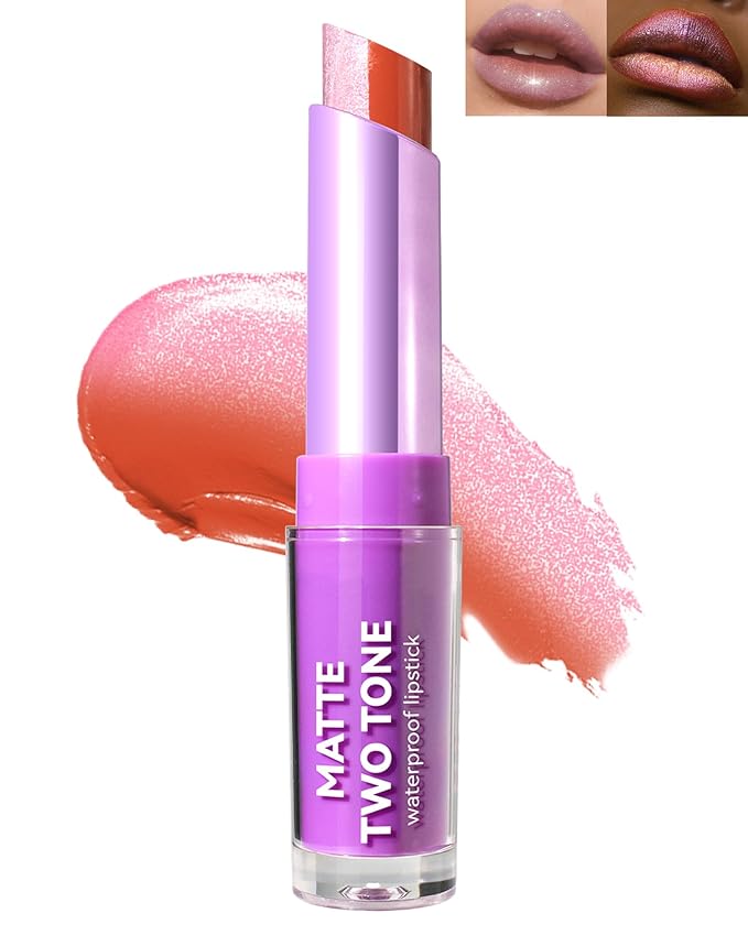 Glitter Matte Lipstick, 2 In 1 Two Tone Glitter