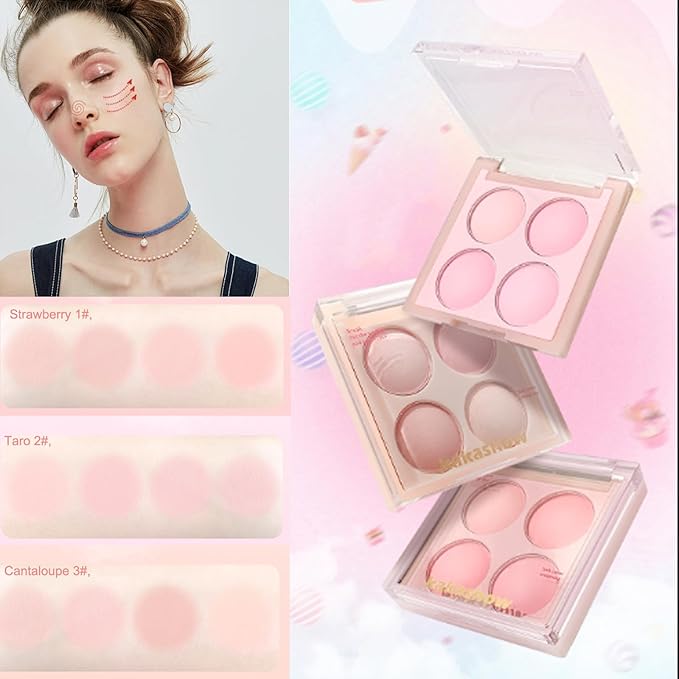 Matte Blush Powder Palette, Blending Mood Cheek, 4 1.84 ounces)
