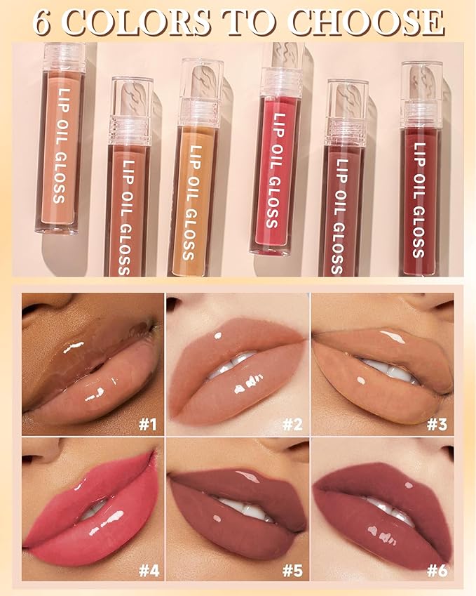 Hydrating Lip Tint Stain-3Pcs Tinted Plumping Lip Glow Oil, Moisturizing Water Lip Stain Makeup, Pigmented Non-Sticky Vegan Lip Gloss, Multi-Use Lip & Cheek Tint, Nude Glossy Finish,Cruelty Free-Set B