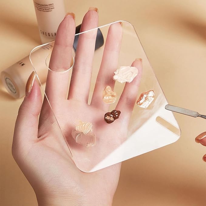 2 Pcs Acrylic Makeup Palette Makeup Mixing Tray