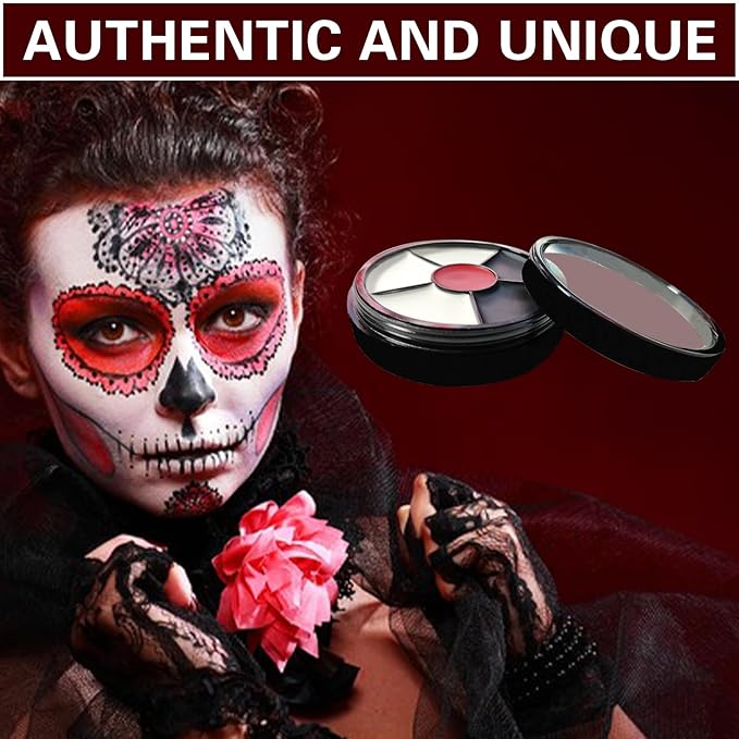 Clown Makeup Kit Black White Red Face Body