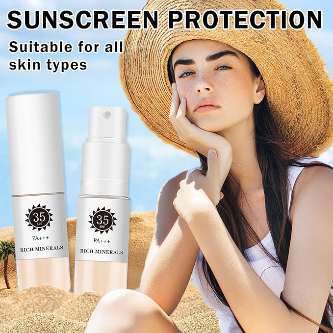 AWCCXMYM Sunscreen Powder Setting Powder SPF 35 Mineral Full Coverage Scalp Sunscreen Setting Spray Powder Makeup for Hair Face Body Flawless Skin, Vegan & Cruelty Free #Translucent