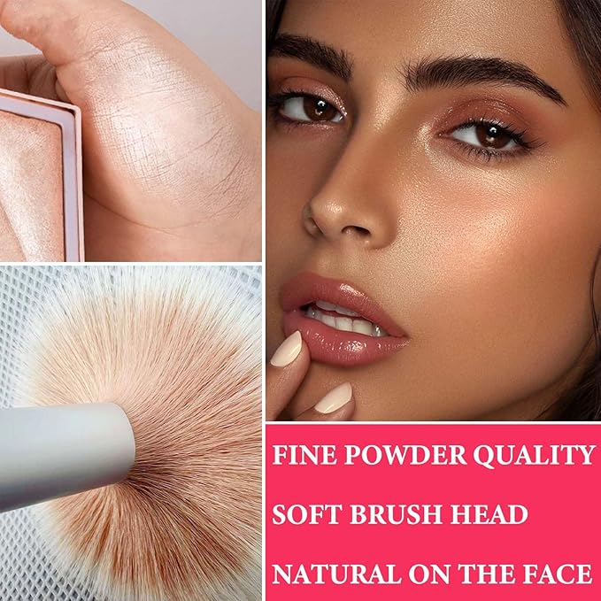 Face Glitter Blush Shimmer Waterproof Highlighter Blusher Powder,Facial