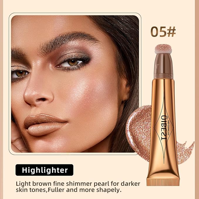 Highlighter Beauty Wand, Cream Liquid Highlighter Makeup Stick, Cruelty-free(Rose Gold)