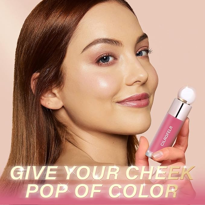 Cilrofelr Dewy Liquid Blush, Soft Cream Liquid Blush Fuchsia Pink)