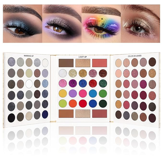 UCANBE Eyeshadow Makeup Palette 86 Colors, Matte Black