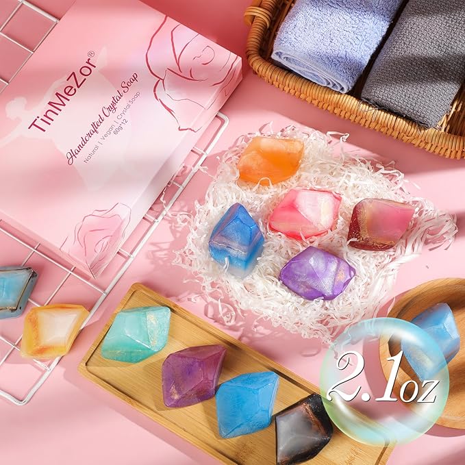 Loopeer 12 Pieces Gemstone Soap
