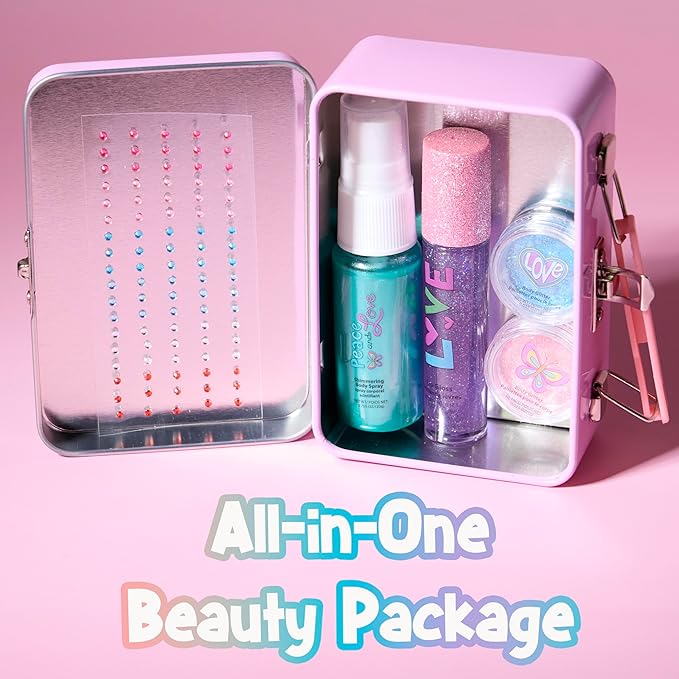 Expressions 6pc Peace & Rhinestones Beauty Set w/Tin Storage