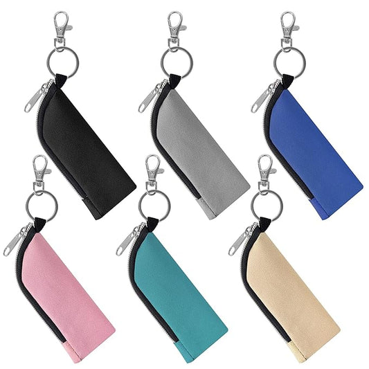 Chapstick Holder, 6 Pcs Lip Balm Sleeve Pouch, Portable Lipstick Holder Bag, Clip-on Makeup Travel Accessories, Great Stuffers for Women
