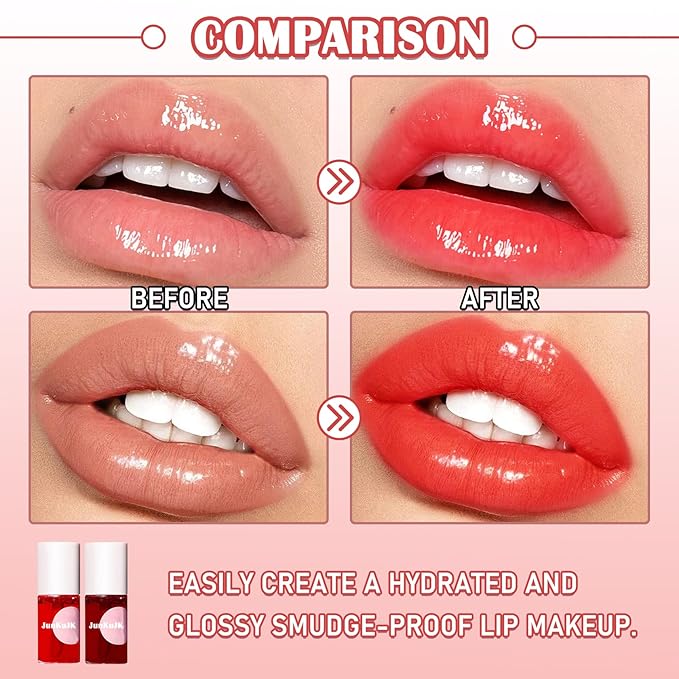 2 Colors Lip Tint Stain Set,Lip Stain Long Long