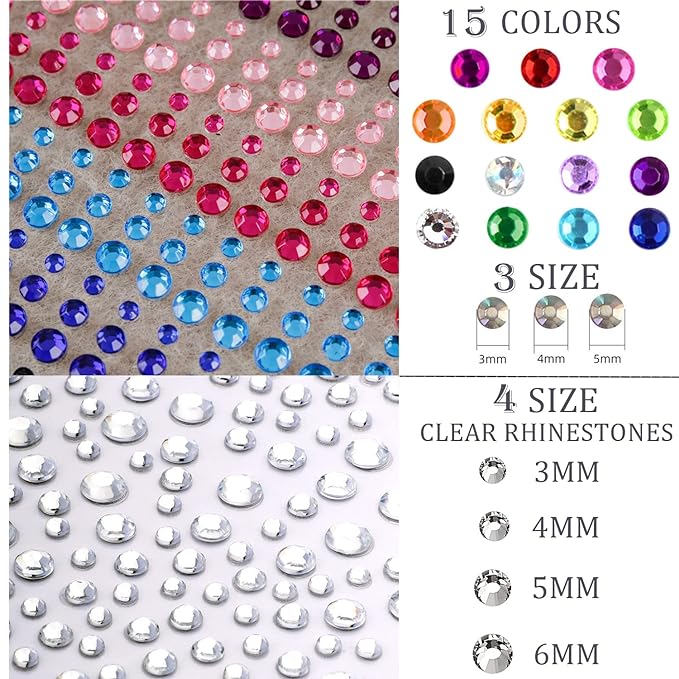 1250 Pcs Self Adhesive Rhinestones for Makeup Eyes Women