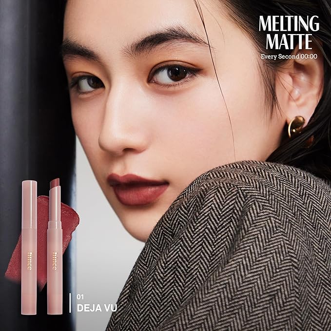 HINCE Slim Stick Melting Matte - Glides On Smooth, Sheer Color, Soft Finish, No Clump & Flake, Vivid Layered Color, Hydrating Comfort, Lightweight Cashmere Finish (MOMENTARY)