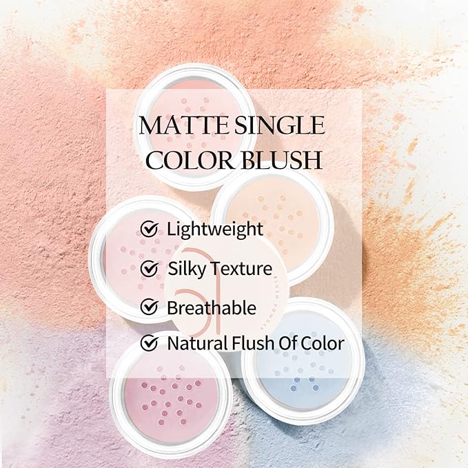 Boobeen Matte Blush Powder Makeup Loose Powder Face Matte Look