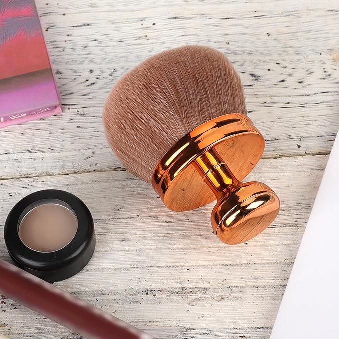 Large Self Tanning Brush, Oval Body Makeup Brush with Wide Brush Head Self Tanner Brush Applicator Sunscreen Brush for Makeup Legs Arms Face Body (Rose Gold)