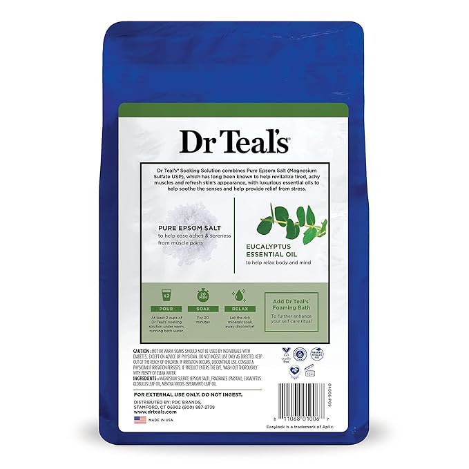 Dr Teal's Pure Epsom Salt, Lavender & Eucalyptus Duo Bundle, 3 lbs (Pack of 2)