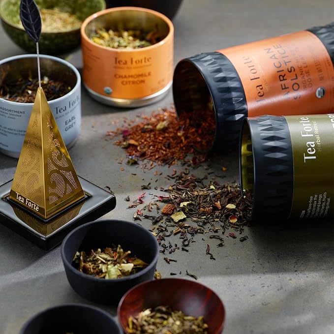 Tea Forte Decaf Breakfast Premium Organic Loose Leaf Caffeine-Free Black Tea Blend Canister, Makes 35-50 Cups, Tea Gifts for Mother's Day