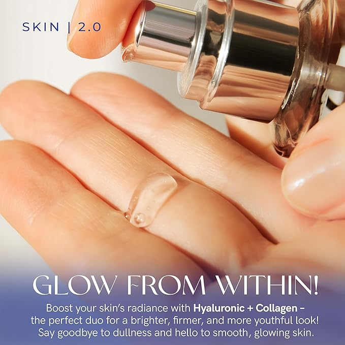 Hyaluronic Acid & Collagen Face Serum - Dermatologist Tested, Skin Tightening, Hydrating - Anti-Aging, Clean Beauty, Cruelty-Free Korean Skincare for All Skin Types - 1.69 Fl oz