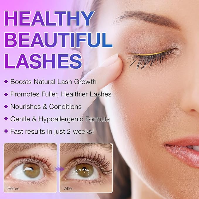 Premium Eyelash Growth Serum For Eyelash Growth Longer & Thicker, Lash Enhancing Serum With Premium All Natural Cold Pressed Castor Oil, 3 Month Supply, 5ml