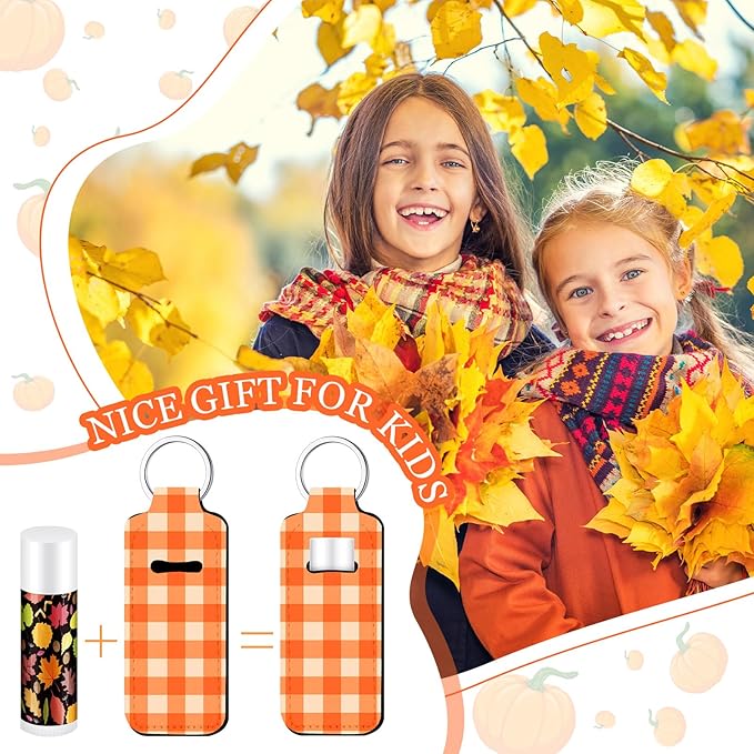 18 Sets Fall Pumpkin Lip Balm Bulk and Lip