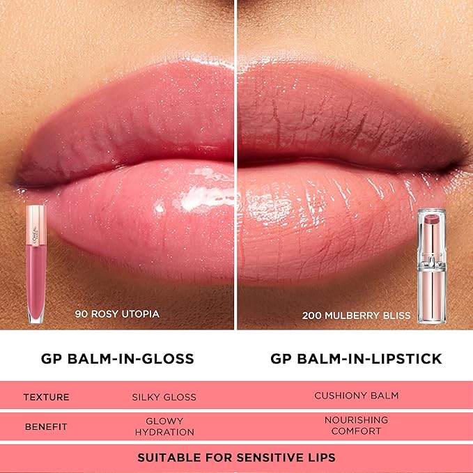 L’Oréal Paris Glow Paradise Hydrating Balm-in-Lipstick with Pomegranate Extract, Pastel Exaltation, 0.1 Oz