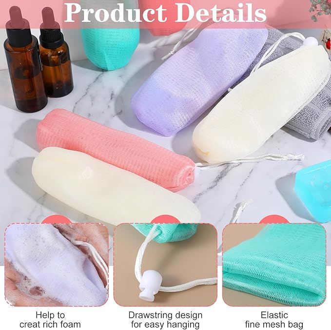Bewudy 6 PCS Soap Pouch, Exfoliating
