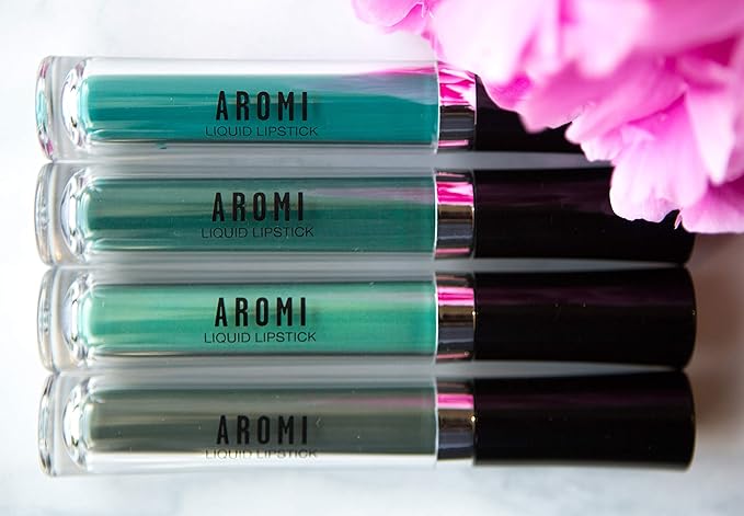 Aromi Jade Green Matte Liquid Lipstick | Green Lip Color, Vegan + Cruelty-free, Long-lasting and Smudge Proof Lipstick, Handmade (Jade Green)