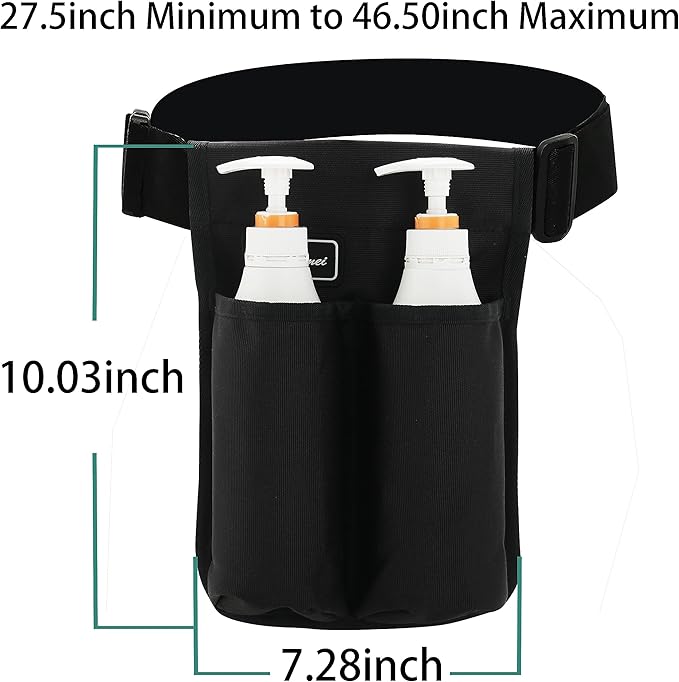 Massage Bottle Bag Massage Therapist Holster Massage Lotion Holster Massage Oil Holster(YR-2KD-Black)