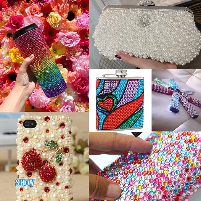 Flat Back Rhinestone+Half Round Pearl Kits