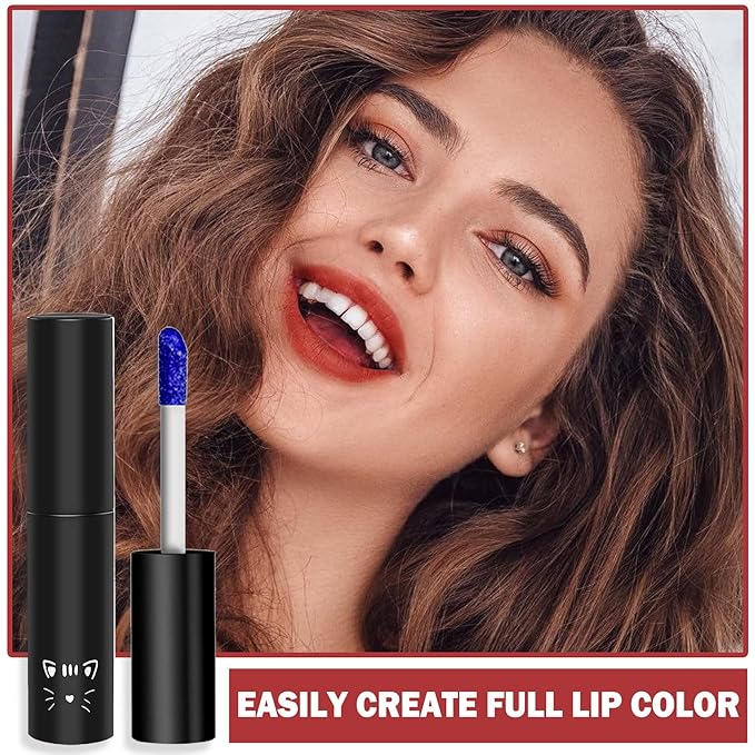 AWCCXMYM Peel Off Lip Stain Lip Tint Matte Lipstick Nude Lip Gloss Long Lasting Waterproof Up To 24 Hours Non Stick Cup Non Fade Liquid Lipstick Lip Tint Stain Makeup 02#