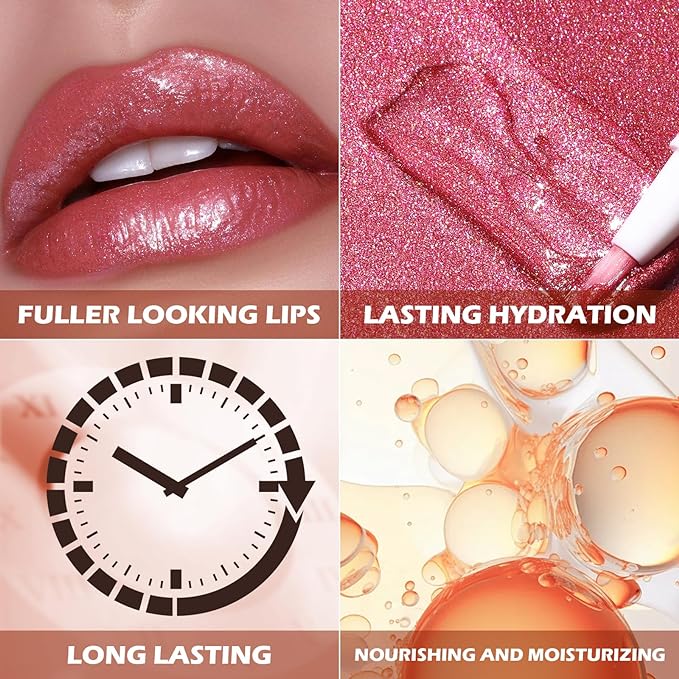 FOCALLURE Glitter Lip Gloss,High Shine Shimmer Lipstick,Long Lasting Plumping Lipgloss,Hydrating,Moisturizing,Non-Sticky and Lightweight Formula for Lip Color,Serendipity Berry