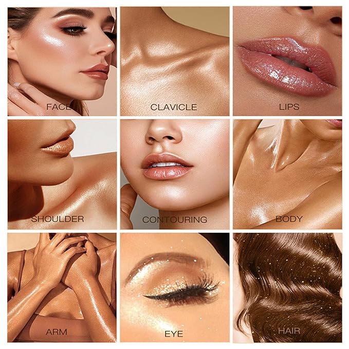 Shimmer Body Oil-Bronze Gold Face Brighten Pearl Highlighter