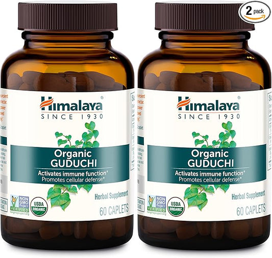 Himalaya Organic Guduchi for Active Immune 700 mg, 60 Caplets, 2 Month 2 Pack