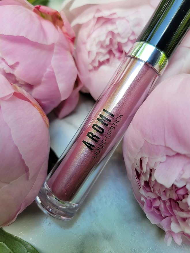 Aromi Metallic Matte Liquid Lipstick | Dusty Pink, Light Rosy Mauve Lip Color with Shimmery Finish, Long-lasting, Waterproof, Vegan, Cruelty-free (Fairy Tale)