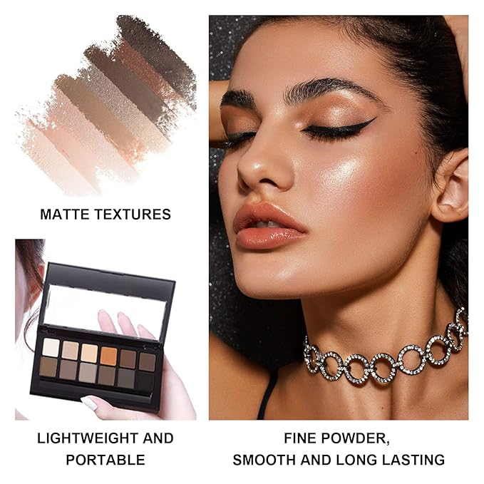 Naked Eyeshadow Palette, 12 Natural Nude Colors Longwearing