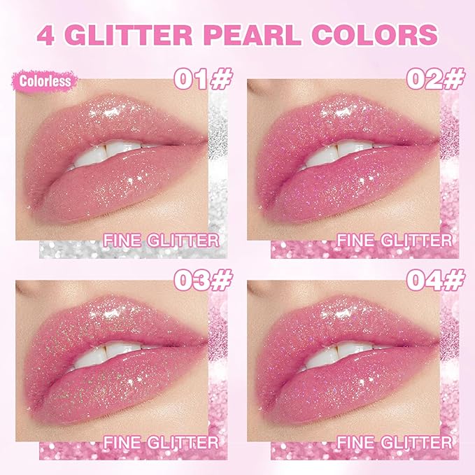Glitter Jelly Lipstick, Glitter Lip Gloss, Glimmer Balm Glitter