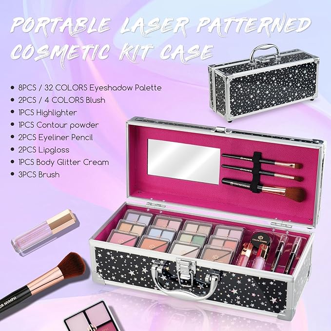 Color Nymph Beginners Makeup Kit With Train Case